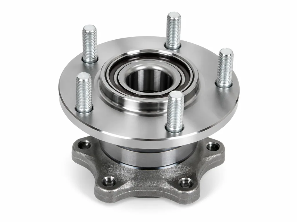 Sealed rear wheel hub bearing unit with a five-stud flange and a bolt-on mounting flange